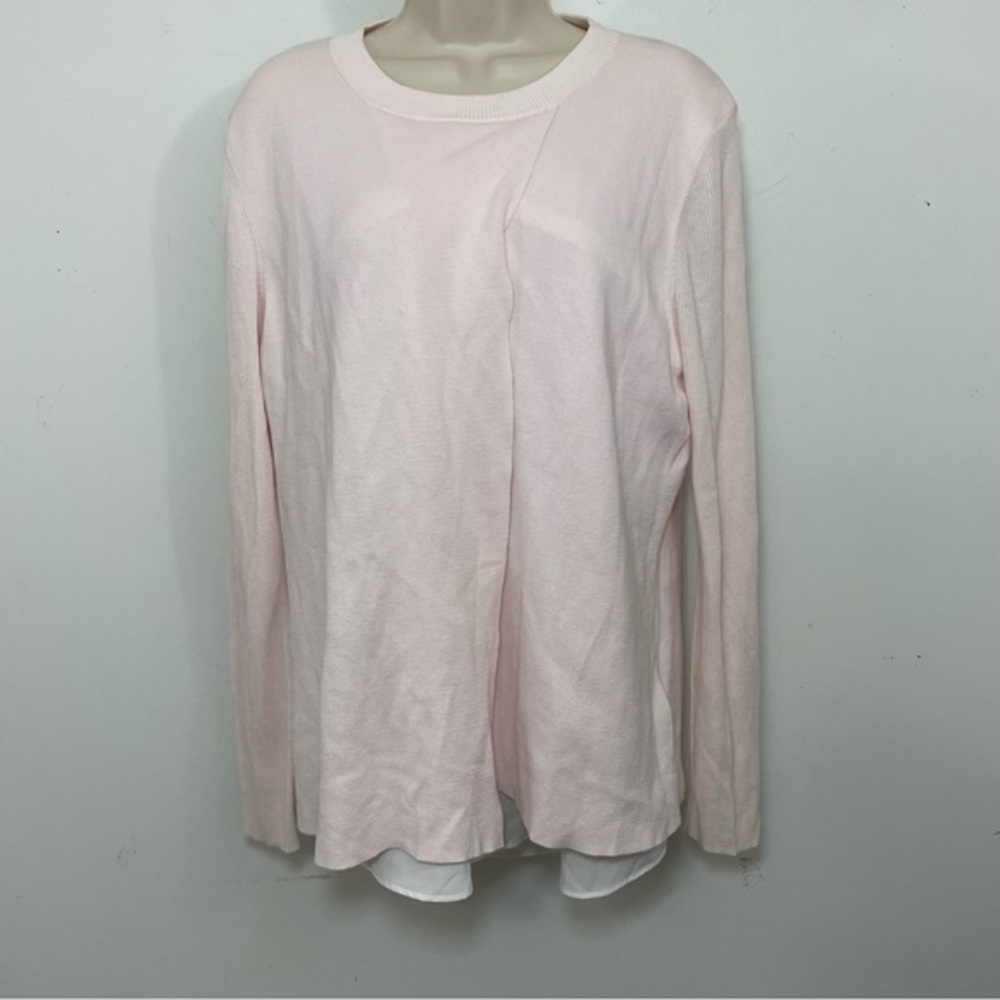 TED BAKER LONDON Womens Denay Layered Knit Sweater Crew Pullover Pink Sz XL (5)